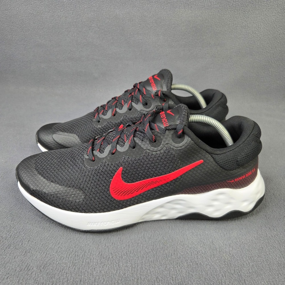 Nike Renew Ride 3 Mens Size 11 ROAD Running Trainers Shoes Black Red DC8185 003